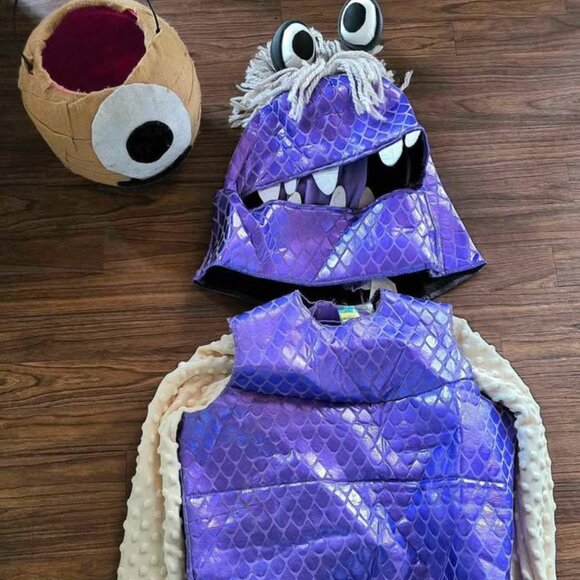 Boo Monsters Inc. Purple Disney Pixar L 4/6X Halloween Costume & Candy Bucket